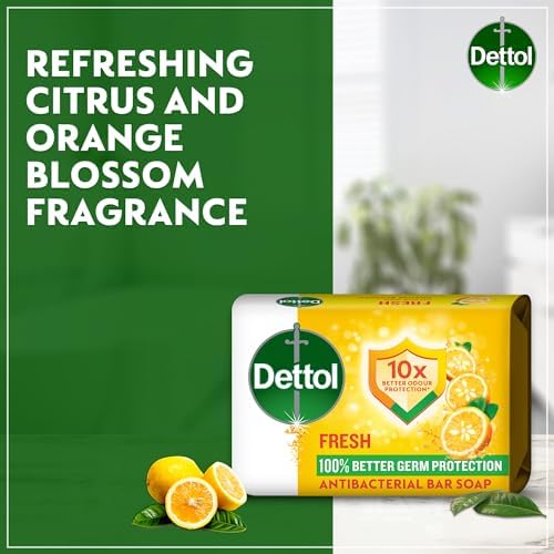 Dettol Fresh Antibacterial Soap Bars (4 Pack) - Citrus & Orange Blossom