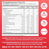 Whole Fruit Gummy Vitamins for Kids - No Added Sugar, Vegan, Plant-Based Multivitamin, 60 Bites, Strawberry