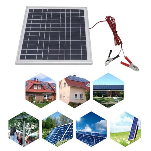 50W Jiawu Monocrystalline Portable Solar Panel - Battery Clips for RV & Boat
