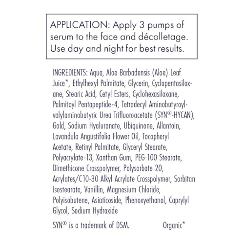 Purity Products Hylastra Gold Hyaluronic Acid Serum with Gold Peptides & Vitamins