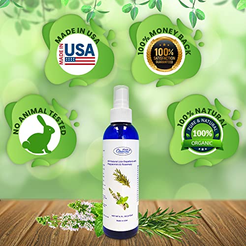Lice Scare Away Peppermint & Rosemary Hair Spray - Natural Non-Toxic Lice Treatment for Kids & Adults