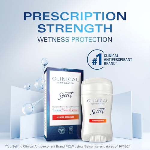 Secret Clinical Strength Women's Antiperspirant Deodorant - Stress Response, Clear Gel (3-Pack)