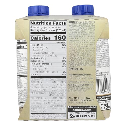 Atkins Protein-Rich Shake Creamy Caramel – 11 oz – High Protein, Low Sugar, Low Carb Shake