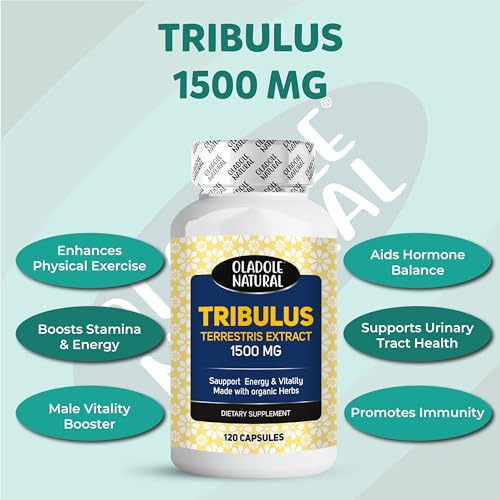 Oladole Natural Tribulus Terrestris Capsules, 1500mg, 120 Count