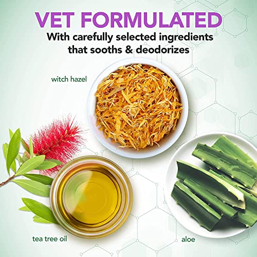 Vets Best Ear Wipes for Dogs & Cats - Gentle Cleansing (160 Count)