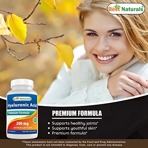 Best Naturals Hyaluronic Acid 200mg - Youthful Skin & Joint Support, 120 Tablets