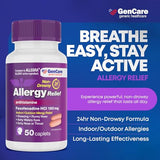 GenCare Allergy Relief Pills - Fexofenadine HCl 180mg Non-Drowsy Antihistamine