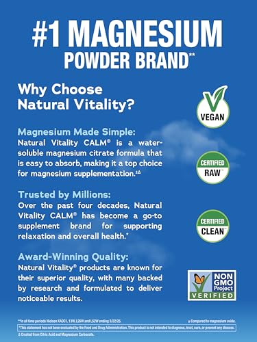 Natural Vitality Original Calm Magnesium Drink Mix - Citrate Supplement Powder 8 oz