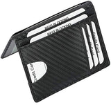 Minimalist RFID Blocking Slim Bifold Wallet - Pure Black