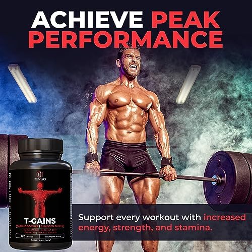 Anabolic Booster & Muscle Builder for Men, Total GAINS Muscle Growth & Estrogen Blocker for Men, Ashwagandha Shilajit for Men, Fadogia Agrestis Tongkat Ali for Men, HGH Supplements for Men, 120 Count