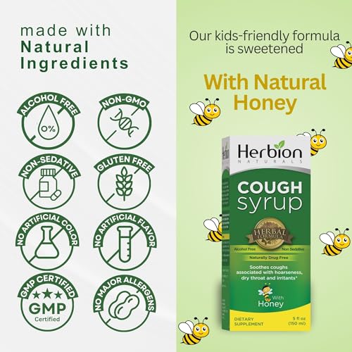Herbion Naturals Honey Cough Syrup - Immune Support & Lung Health - 150ml