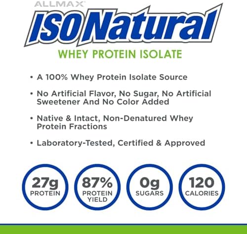 ALLMAX, ISONatural™, Pure Whey Protein Isolate, Vanilla, 2 lbs (907 g)