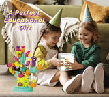 Rainbow Stacking Cactus Toy - 59 Piece Montessori Learning Game for Toddlers (Ages 3+) 