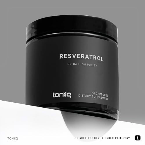 Toniiq Ultra High Purity Resveratrol Capsules - 98% Trans-Resveratrol, 60 Caps