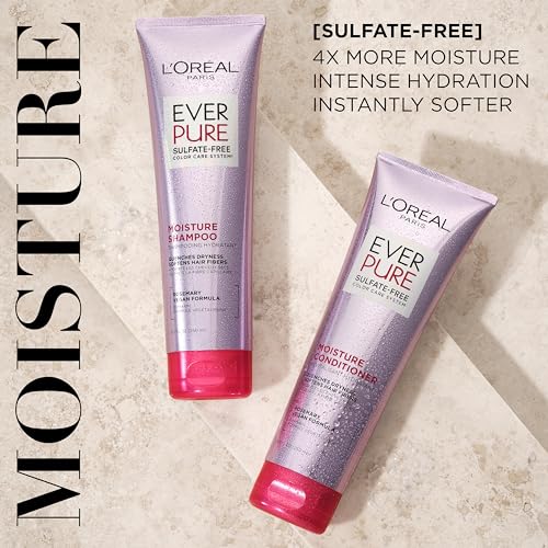 L'Oreal Paris EverPure Moisture Sulfate Free Shampoo and Conditioner for Color-Treated Hair - 8.5 Ounce (Set of 2)