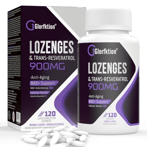 NMN + 99% Pure Trans-Resveratrol 900mg Tablets - 600 Lozenges (Pack of 5) for Anti-Aging & Cellular Health