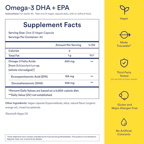 Ritual Vegan Omega 3 DHA & EPA - Plant-Based Brain & Heart Health Supplement