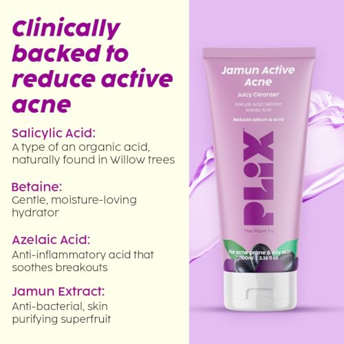 PLIX THE PLANT FIX Jamun Salicylic Acid Acne Treatment Combo: Cleanser, Serum & Moisturizer