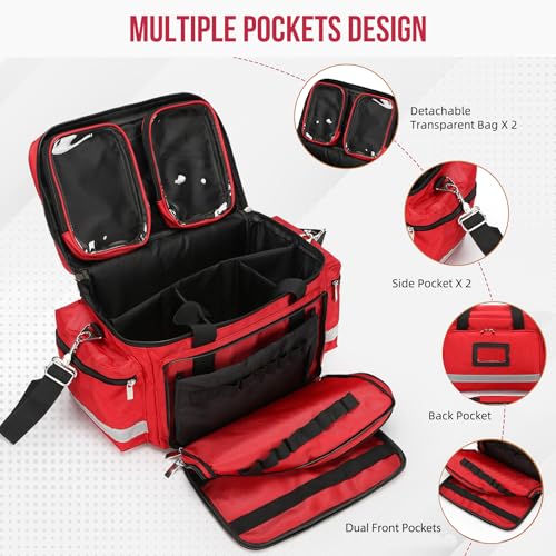 Empty Medical Trauma Bag | Emergency Responder & Nurse First Aid Storage Kit