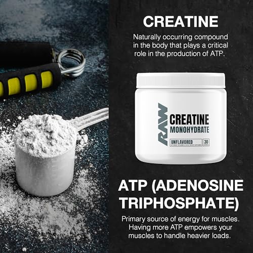 RAW Creatine Monohydrate Powder - Unflavored (30 Servings)