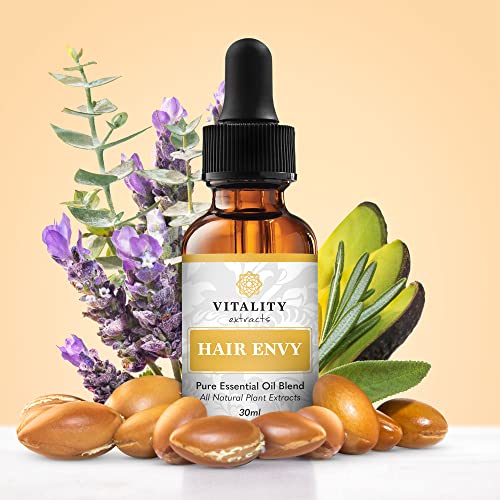 Vitality Extracts Hair Envy Essential Oil Blend - 100% Pure Therapeutic Grade for Shine, Softness & Strength