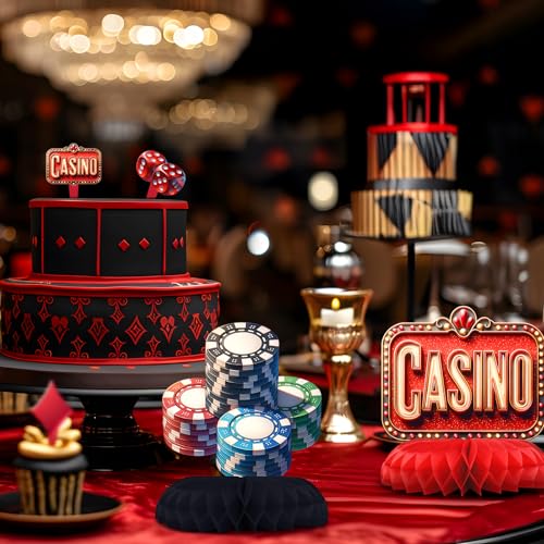 12 Pack Casino Table Toppers - Birthday Themed Party Decorations
