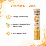 Laperva Vitamin C Complex 1000mg + Zinc Effervescent Tablets - Immune Boost (Orange, 20 Tabs)