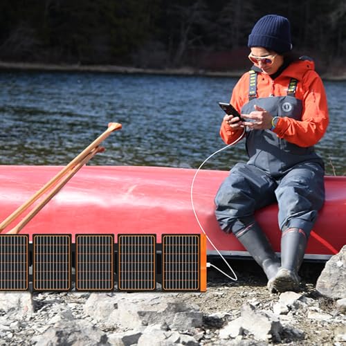 60W Foldable IP67 Solar Panel with Multiple USB Outputs for Camping