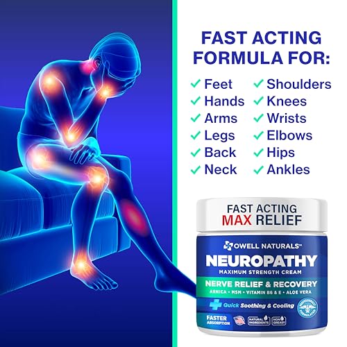 OWELL NATURALS Neuropathy Nerve Relief Cream - Extra Strength for Foot, Hands, Legs