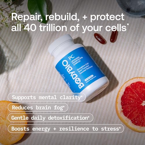 BodyBio PC Phosphatidylcholine + Phospholipids - Liposomal for Brain & Cell Health - 60 Softgels