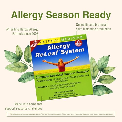 HERBS ETC. Allergy ReLeaf System 2 Bottles 60 Sofgels/Tablets - Natural Allergy Support