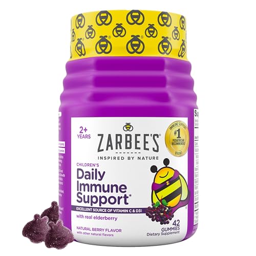 Zarbee's Naturals Children's Elderberry Immune Support Gummies - Natural Berry Flavor, 42 Count