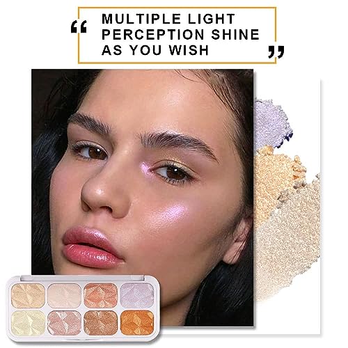 8 Colors Face & Body Shimmer Highlighter Palette - Contour & Makeup Illuminator