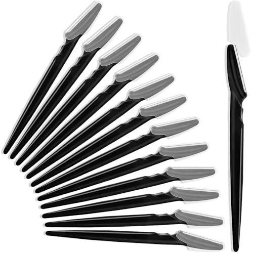 YelaJoy 12 Pcs Eyebrow Razors | Multipurpose Face Razors for Peach Fuzz Removal & Exfoliating Dermaplaning