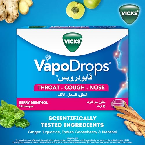 Vicks Vapo Drops Cough, Nose & Throat Lozenges - Berry Menthol 36 Count