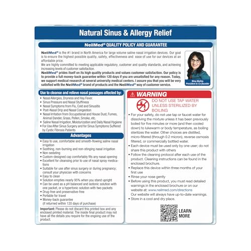 NeilMed Sinus Rinse Complete Nasal Wash Kit for Sinus Relief