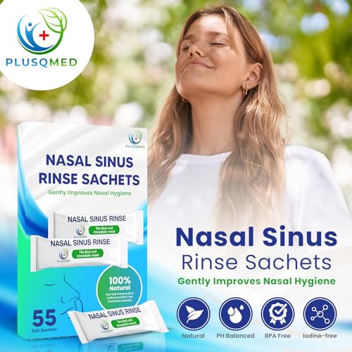 Sinus Rinse Salt Sachets - 55 Pack Neti Pot Refills