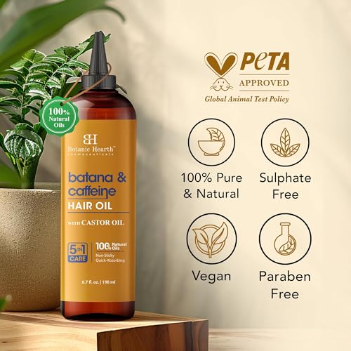 Botanic Hearth Batana & Caffeine Hair Oil - 6.7 fl oz for Fuller, Healthier Hair
