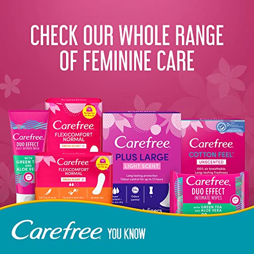 Carefree Cotton Feel Unscented Pantyliners - Breathable Daily Freshness, Pack of 56