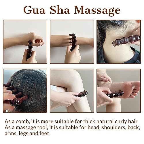 KASTWAVE Natural Sandalwood Massage & Acupressure Comb for Scalp, Face & Body