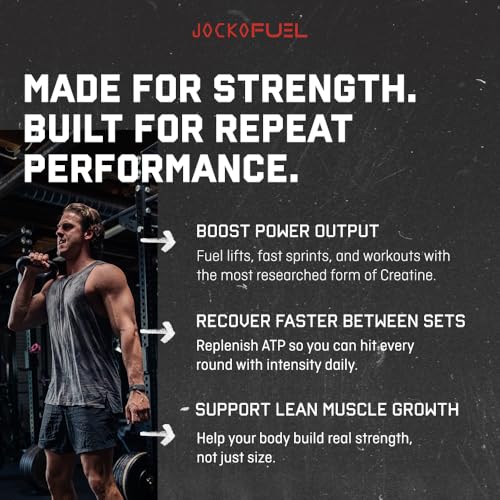 Jocko Fuel Creatine Monohydrate Stick Packs – 30 Servings Unflavored for Athletic Performance & Muscle Health