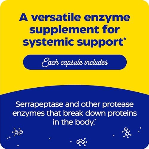 Enzymedica SerraGold High Potency Serrapeptase: Powerful Enzyme Support (120 Capsules)