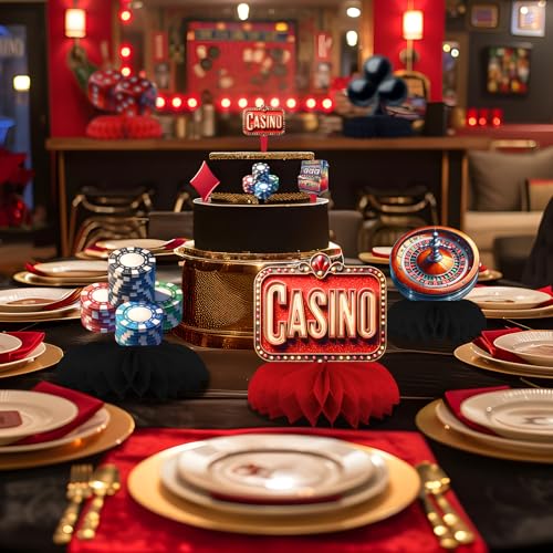 12 Pack Casino Table Toppers - Birthday Themed Party Decorations