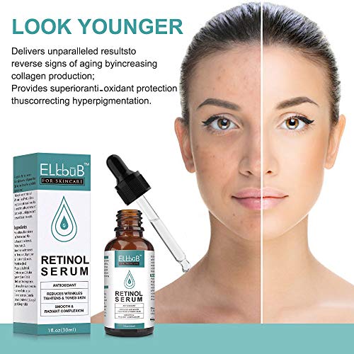 ELBBUB Retinol Serum - Anti Aging Retinol with Hyaluronic Acid & Vitamin E (2 Pack)