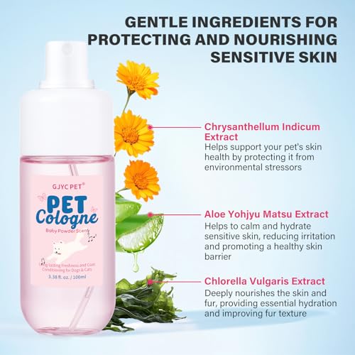 Dog Perfume Spray - Baby Powder Fragrance for Pets, Long-Term Deodorant, Travel-Friendly (100 ml)