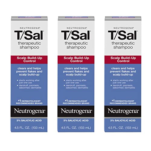 Neutrogena T/SAL Therapeutic Scalp Shampoo - 3% Salicylic Acid for Scalp Build-Up Control - 6 x 4.5 fl. oz