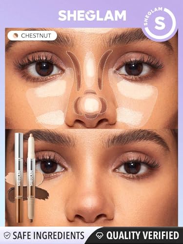 SHEGLAM Fine Line 2-in-1 Nose Contour & Highlight Pen - Chestnut