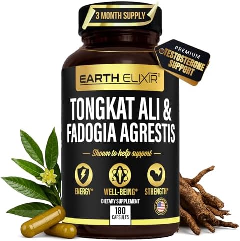 Fadogia Agrestis 600mg and Tongkat Ali 500mg Supplements (180 Capsules) - Made in USA - 3 Month Supply – 3rd Party Tested - Long Jack - Tongkat Ali Fadogia Agrestis for Men and Women