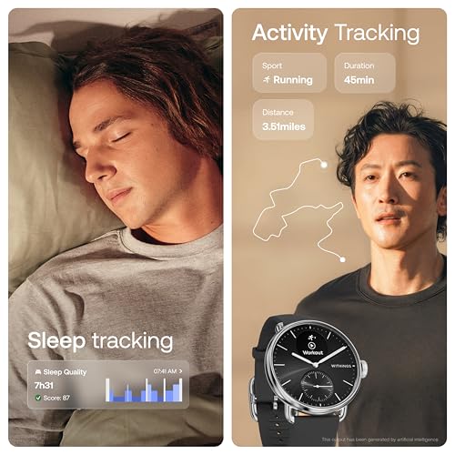 Withings ScanWatch 2 Hybrid Smartwatch – ECG Heart Monitor, SpO2, GPS Fitness Tracker, 30-Day Battery, Sleep & Cycle Tracking (Android & Apple Compatible, HSA/FSA Eligible)