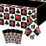 4 Pcs Black Casino Poker Tablecloths (Rectangular)
